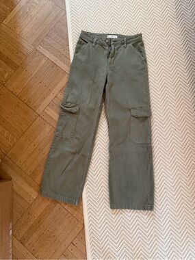 Mango Olive Green Cargo Denim